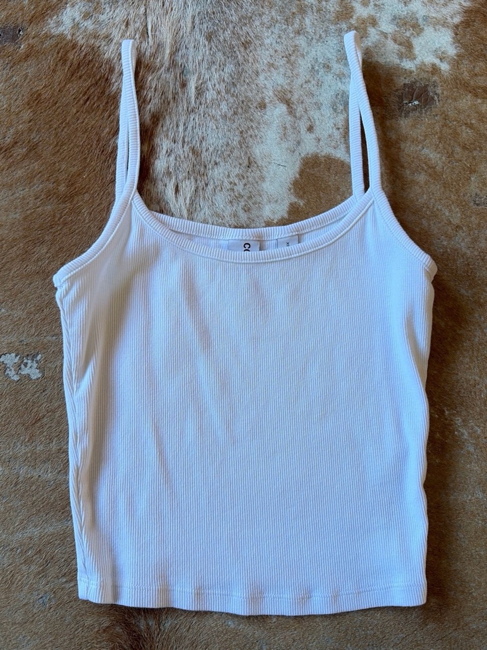 Collusion White Ribbed Tank